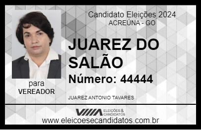 Candidato JUAREZ DO SALÃO 2024 - ACREÚNA - Eleições