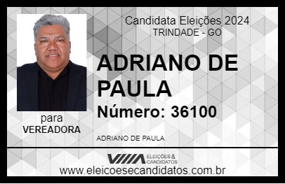 Candidato ADRIANO DE PAULA 2024 - TRINDADE - Eleições