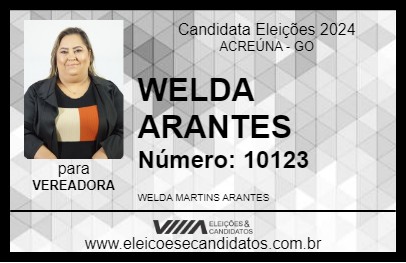 Candidato WELDA ARANTES 2024 - ACREÚNA - Eleições