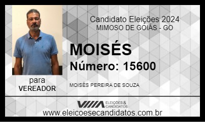 Candidato MOISÉS 2024 - MIMOSO DE GOIÁS - Eleições