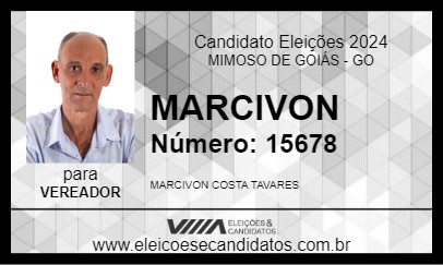 Candidato MARCIVON 2024 - MIMOSO DE GOIÁS - Eleições