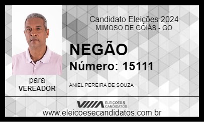 Candidato NEGÃO 2024 - MIMOSO DE GOIÁS - Eleições