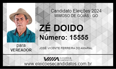 Candidato ZÉ DOIDO 2024 - MIMOSO DE GOIÁS - Eleições