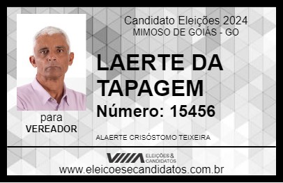 Candidato LAERTE DA TAPAGEM 2024 - MIMOSO DE GOIÁS - Eleições