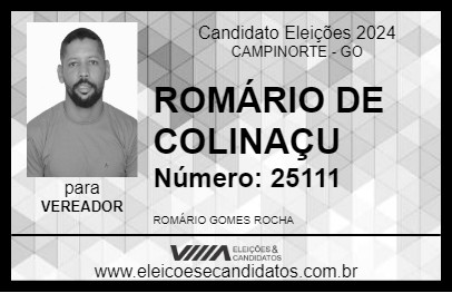 Candidato ROMÁRIO DE COLINAÇU 2024 - CAMPINORTE - Eleições