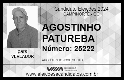 Candidato AGOSTINHO PATUREBA 2024 - CAMPINORTE - Eleições