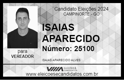 Candidato ISAIAS APARECIDO 2024 - CAMPINORTE - Eleições