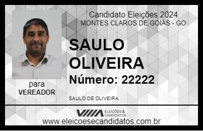 Candidato SAULO OLIVEIRA 2024 - MONTES CLAROS DE GOIÁS - Eleições