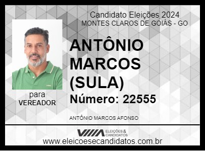 Candidato ANTÔNIO MARCOS (SULA) 2024 - MONTES CLAROS DE GOIÁS - Eleições