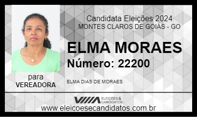 Candidato ELMA MORAES 2024 - MONTES CLAROS DE GOIÁS - Eleições