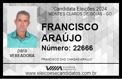 Candidato FRANCISCO ARAÚJO 2024 - MONTES CLAROS DE GOIÁS - Eleições