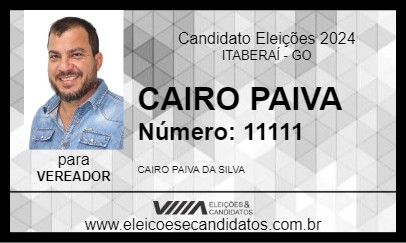 Candidato CAIRO PAIVA 2024 - ITABERAÍ - Eleições