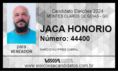 Candidato JACA HONORIO 2024 - MONTES CLAROS DE GOIÁS - Eleições