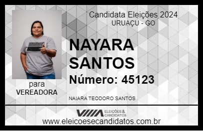 Candidato NAYARA SANTOS 2024 - URUAÇU - Eleições