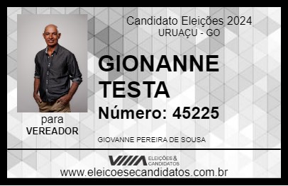 Candidato GIONANNE TESTA 2024 - URUAÇU - Eleições