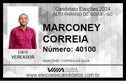 Candidato MARCONEY CORREIA 2024 - ALTO PARAÍSO DE GOIÁS - Eleições