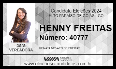 Candidato HENNY FREITAS 2024 - ALTO PARAÍSO DE GOIÁS - Eleições