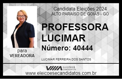 Candidato PROFESSORA LUCIMAR 2024 - ALTO PARAÍSO DE GOIÁS - Eleições