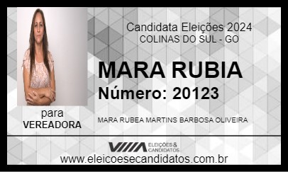 Candidato MARA RUBIA 2024 - COLINAS DO SUL - Eleições