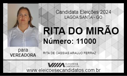 Candidato RITA DO MIRÃO 2024 - LAGOA SANTA - Eleições