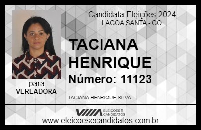 Candidato TACIANA HENRIQUE 2024 - LAGOA SANTA - Eleições