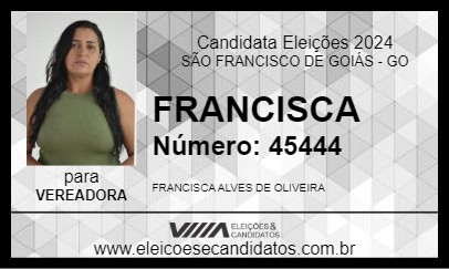 Candidato FRANCISCA 2024 - SÃO FRANCISCO DE GOIÁS - Eleições