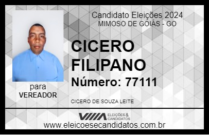 Candidato CICERO FILIPANO 2024 - MIMOSO DE GOIÁS - Eleições