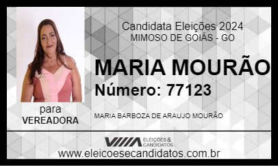 Candidato MARIA MOURÃO 2024 - MIMOSO DE GOIÁS - Eleições