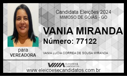 Candidato VANIA MIRANDA 2024 - MIMOSO DE GOIÁS - Eleições