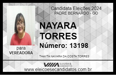 Candidato NAYARA TORRES 2024 - PADRE BERNARDO - Eleições