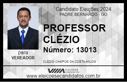 Candidato PROFESSOR CLÉZIO 2024 - PADRE BERNARDO - Eleições