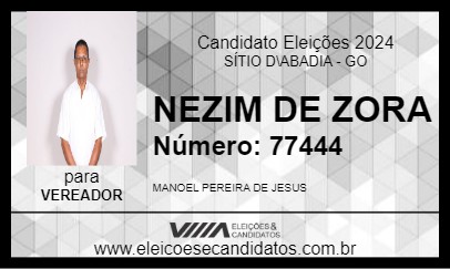 Candidato NEZIM DE ZORA 2024 - SÍTIO D\ABADIA - Eleições