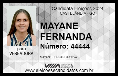 Candidato MAYANE FERNANDA 2024 - CASTELÂNDIA - Eleições