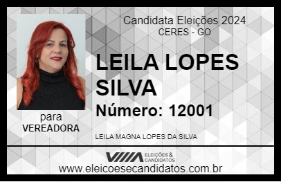 Candidato LEILA LOPES SILVA 2024 - CERES - Eleições