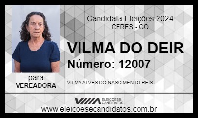 Candidato VILMA DO DEIR 2024 - CERES - Eleições