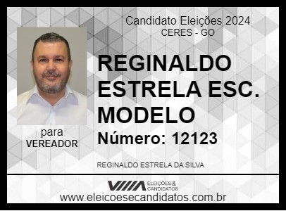 Candidato REGINALDO ESTRELA ESC. MODELO 2024 - CERES - Eleições