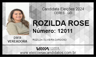 Candidato ROZILDA ROSE 2024 - CERES - Eleições