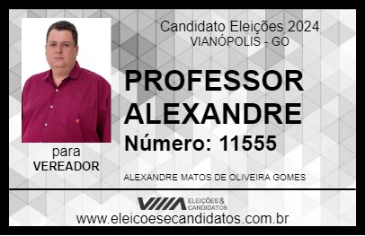 Candidato PROFESSOR ALEXANDRE 2024 - VIANÓPOLIS - Eleições