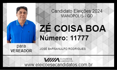 Candidato ZÉ COISA BOA 2024 - VIANÓPOLIS - Eleições