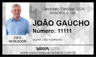 Candidato JOÃO GAÚCHO 2024 - VIANÓPOLIS - Eleições