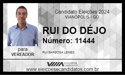 Candidato RUI DO DÉJO 2024 - VIANÓPOLIS - Eleições