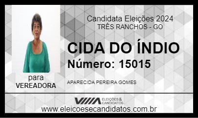 Candidato CIDA DO ÍNDIO 2024 - TRÊS RANCHOS - Eleições