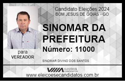 Candidato SINOMAR DA PREFEITURA 2024 - BOM JESUS DE GOIÁS - Eleições