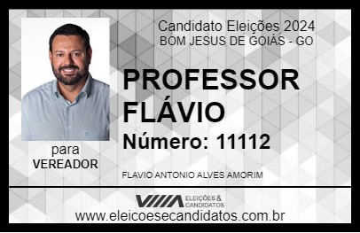 Candidato PROFESSOR FLÁVIO 2024 - BOM JESUS DE GOIÁS - Eleições