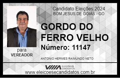 Candidato GORDO DO FERRO VELHO 2024 - BOM JESUS DE GOIÁS - Eleições