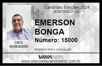 Candidato EMERSON BONGA 2024 - MONTIVIDIU - Eleições