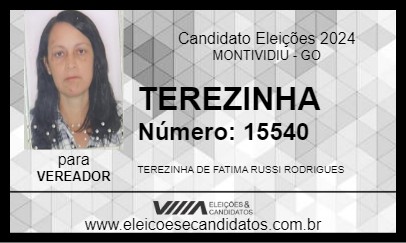 Candidato TEREZINHA 2024 - MONTIVIDIU - Eleições