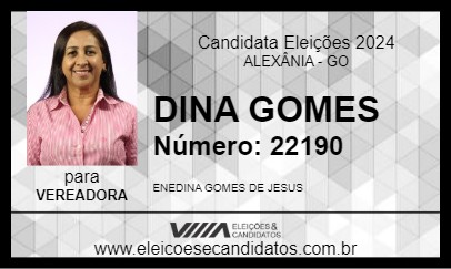 Candidato DINA GOMES 2024 - ALEXÂNIA - Eleições