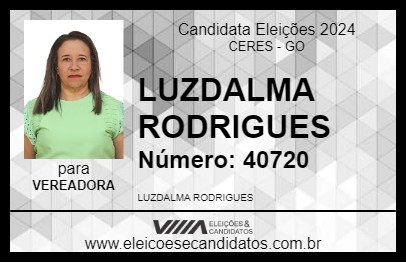 Candidato LUZDALMA RODRIGUES 2024 - CERES - Eleições