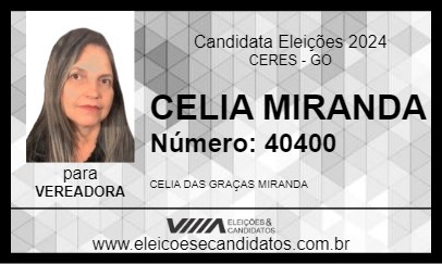 Candidato CELIA MIRANDA 2024 - CERES - Eleições